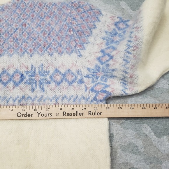 VTG Samband Of Iceland Sweater Women Large Beige Pullover Wool Fair Isles Nordic - Picture 9 of 10